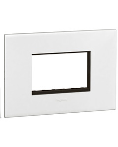 Cover Plate with Metal Frame-3 Module-White